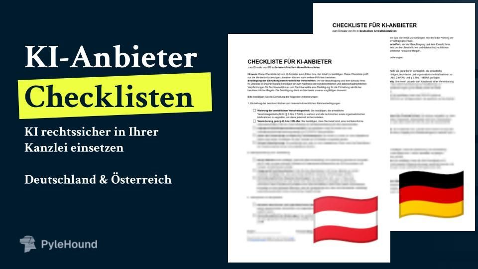KI-Anbieter Checkliste für Anwaltskanzlein in Österreich & Deutschland