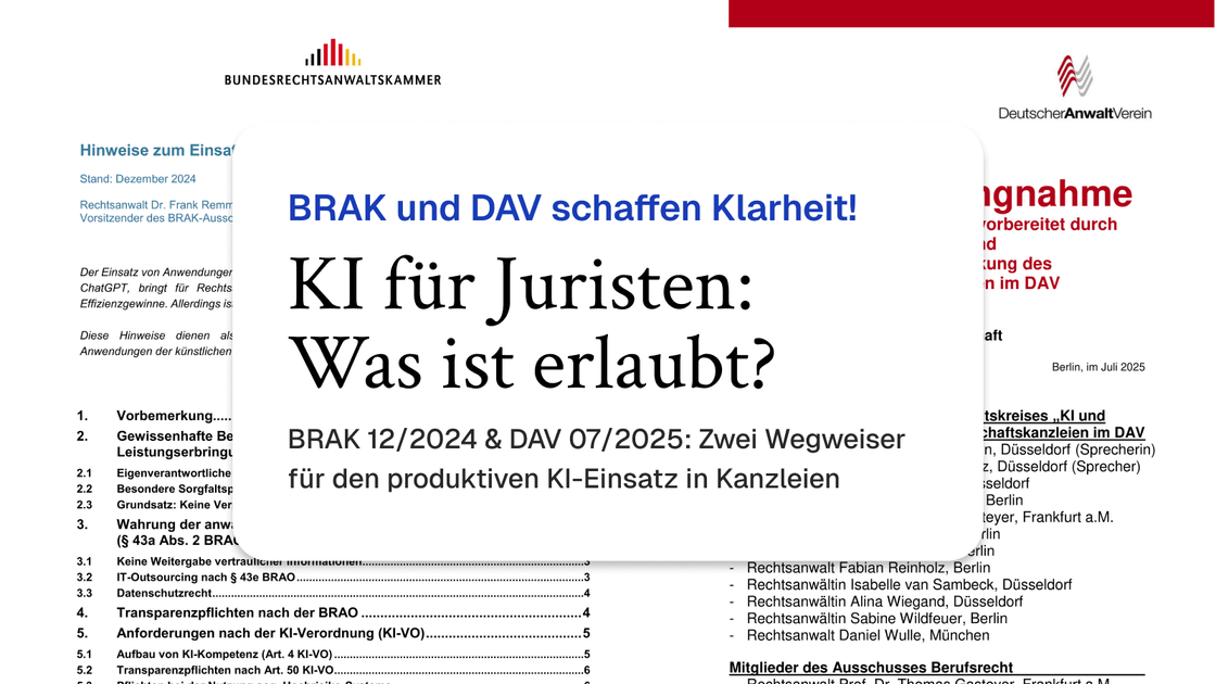 Cover Image for AI as a lawyer: What is permitted? The guidelines from BRAK & DAV provide clarity
