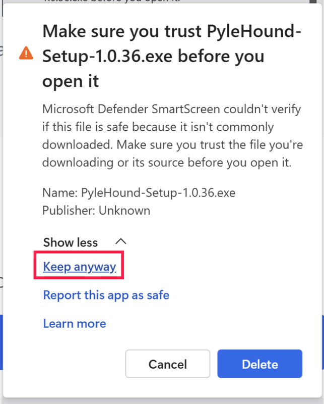 Klicken Sie auf "Trotzdem ausführen"