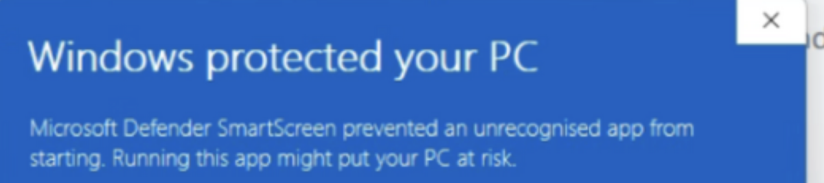 Wenn das Fenster "Der Computer wurde durch Windows geschützt" erscheint, fahren Sie bitte mit Schritt 5.1 fort, andernfalls sollte PyleHound direkt geöffnet werden.