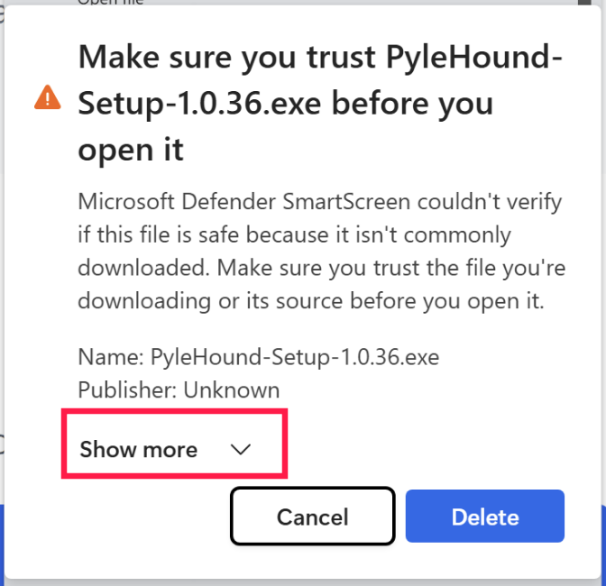 Click on "Show more"
